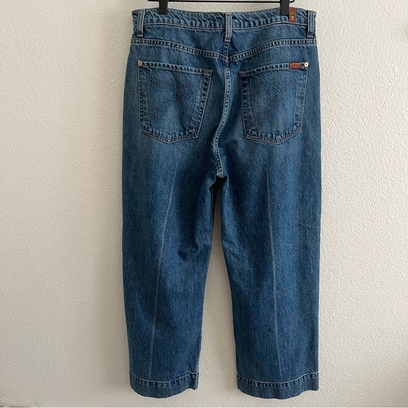 7 For All Mankind Baby Jo Crop Jean In Havana Rigid 32 - Picture 8 of 13